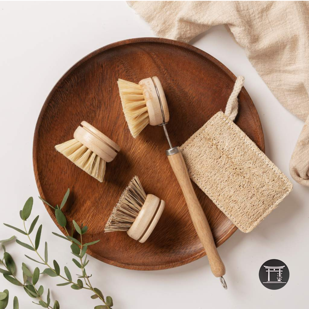 Raspalls de plats sostenibles/ Cepillos para platos sostenibles