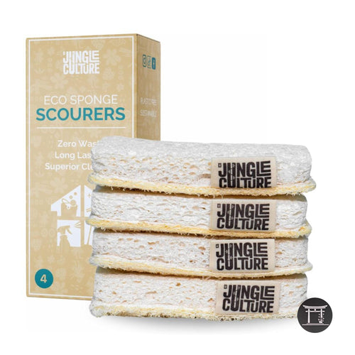 4 esponges naturals per netejar els plats/ 4 esponjas naturales para lavar los platos