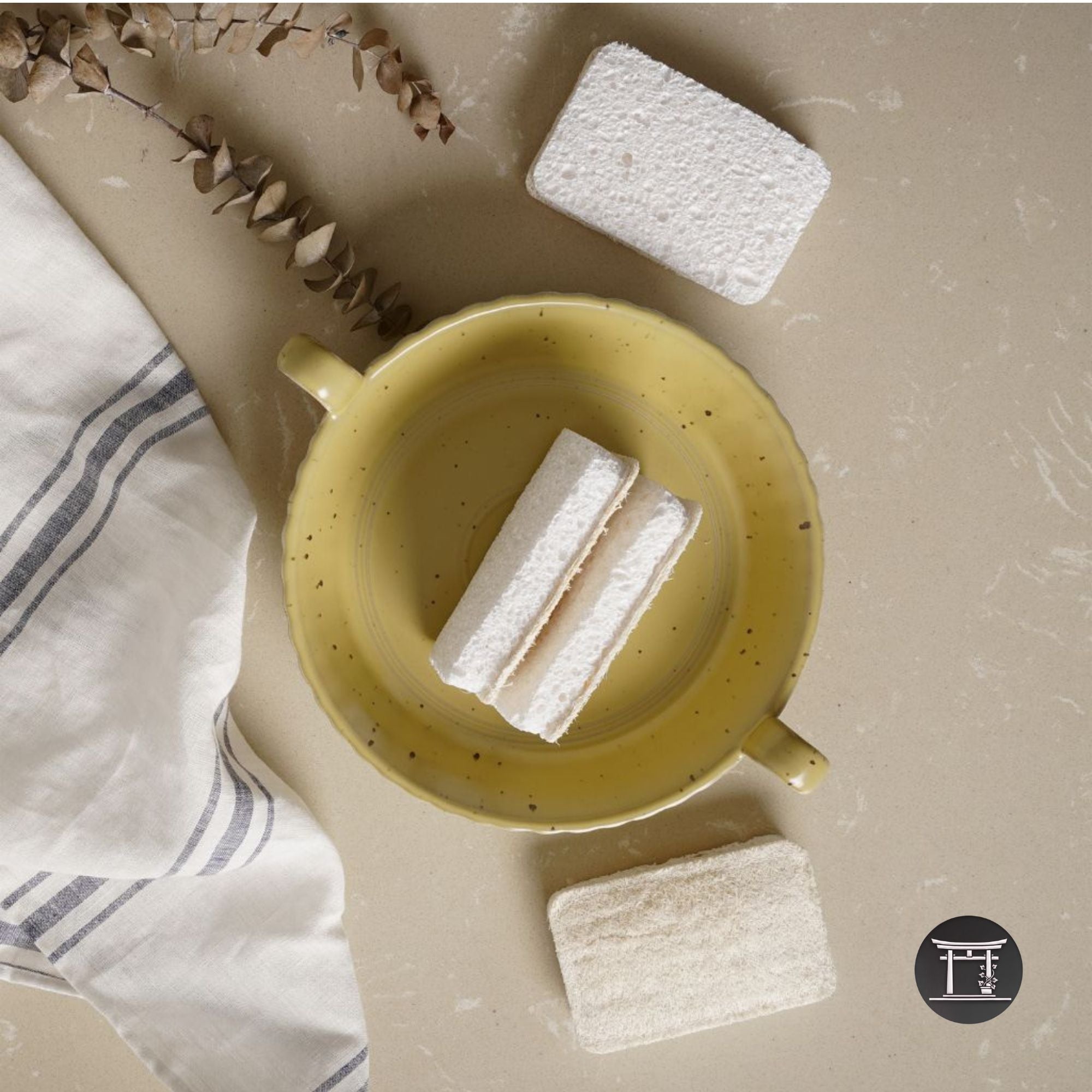 4 esponges naturals per netejar els plats/ 4 esponjas naturales para lavar los platos